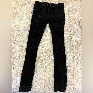 Arket Black Denim Jeans with Red Stitching